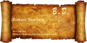 Bakos Dorina névjegykártya